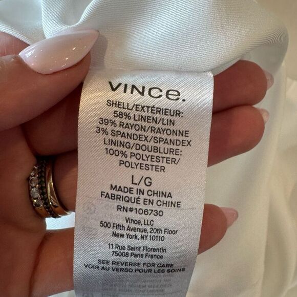 Vince Women’s White Patch Pocket Linen Blend Midi Dress - Picture 9 of 9